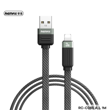 Câble USB / Lightning Tressé de Charge Rapide 3A REMAX Série Janker RC-C085 - 1M - Noir