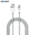 Câble Data USB vers USB-C CONNECT MC-CCB4 Nylon Tressé 15W (1m) Blanc