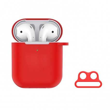 Coque Protection AirPods 1/2 en Silicone Rouge