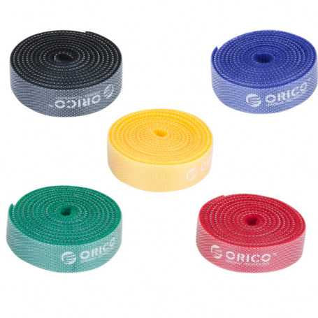 Organisateur de câbles réutilisable et séparable Crochet et boucle Attache de câble 1M 5pcs
