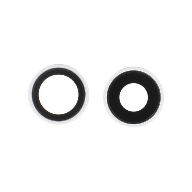 Lentille Caméra Arrière avec Contour iPhone (Blanc) (Lot de 2) (ReLife)